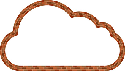 Rectangle shape brick brickwork brown border picture frame vintage retro antique handcraft framework architecture decorative element isolated background 