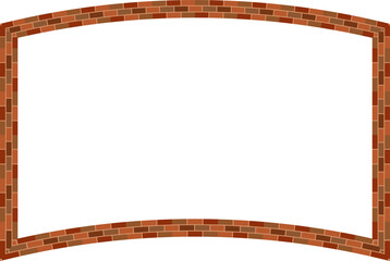 Rectangle shape brick brickwork brown border picture frame vintage retro antique handcraft framework architecture decorative element isolated background 