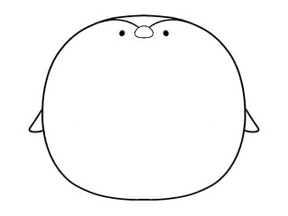 白黒　かわいいペンギンのフレーム