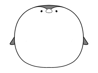 白黒　かわいいペンギンのフレーム