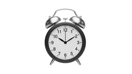 Alarm Clock Showing 10:10 on White Background