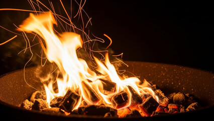 Warm and Relaxing Fireplace Fire on a Cold Night