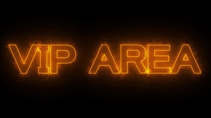 flickering neon VIP AREA text animation. ideal for exclusive events, nightclubs, and premium lounges, concepts, ideas. Animated VIP AREA neon sign.