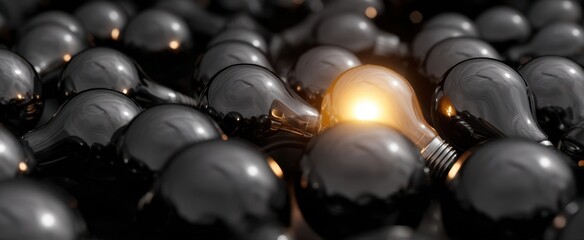 The Lightbulb Among Dark Bulbs Illuminates a Single Golden Idea and Innovation