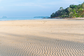 peaceful tropical beach with Hong Island blue lagoon background, krabi, Thailand