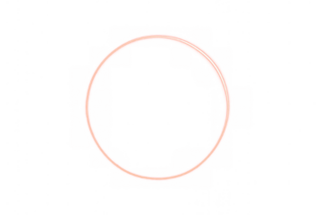 Rose gold glowing circle, shiny neon light frame effect, elegant abstract luminescent ring design عنصر isolating on transparent background