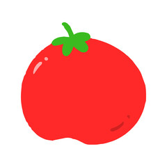 Hand-Drawn Red Tomato Illustration, Minimalist Fresh Vegetable Clipart