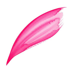 Bright pink lipstick swatch isolated on white background