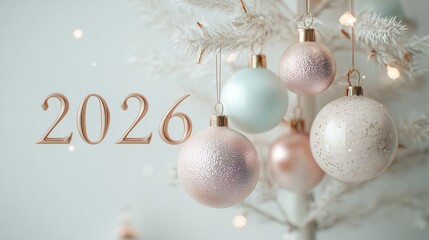 2026 card, new year, christmas decoration 