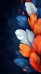 Colorful feathers on dark background. (1)