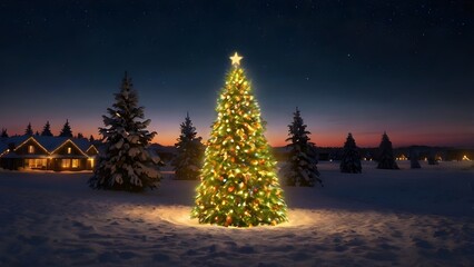 christmas tree at night