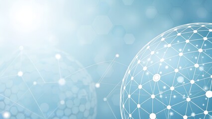 Futuristic global network connections in modern blue background