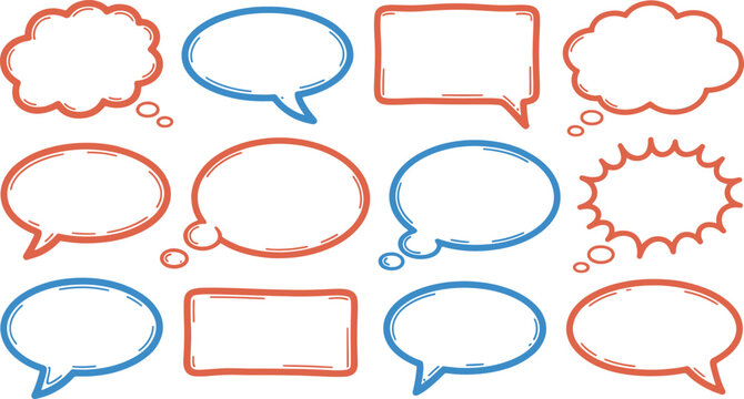 set of comic speech bubbles