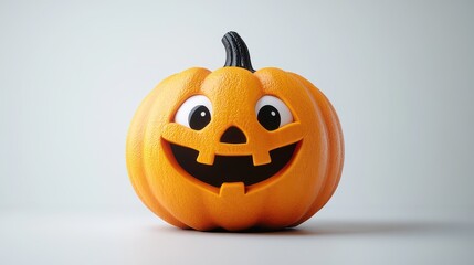 Cute cartoon Halloween pumpkin with a happy face.