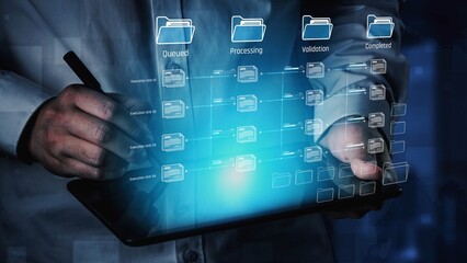 Task workflow system showing document progress through stages. Task tracking improves productivity, ensures visibility, task tracking supports planning, and task tracking manages status. Marrow