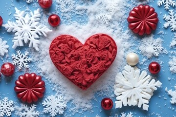 Christmas background ornament snow winter gift and copy space concept by AI Generated