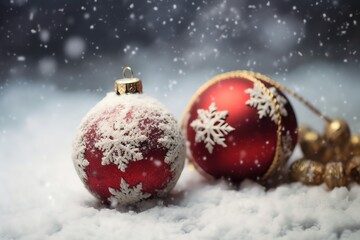 Christmas background ornament snow winter gift and copy space concept by AI Generated