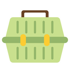Flat Style Pet Carrier Animal Transportation Cage Box Illustration