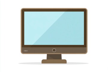 Fototapeta premium Minimalist Vector Illustration Desktop Computer White Background Simple Design