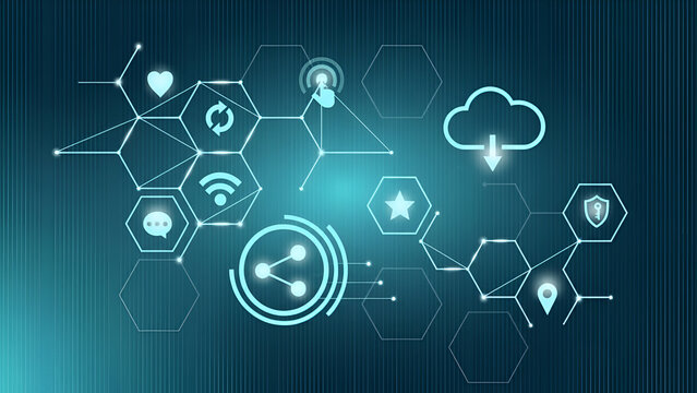 Digital network abstract illustration of data and technology connections - Powered by Adobe