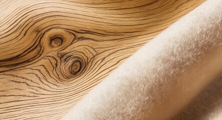 Warm wooden texture with smooth fabric overlay