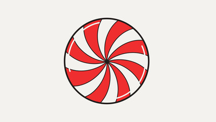 Swirl Peppermint Candy Lollipop Icon on White Background