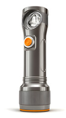 Modern electric torch with sleek design, providing bright and reliable illumination, highlighting portability and functionality, isolated on white background.