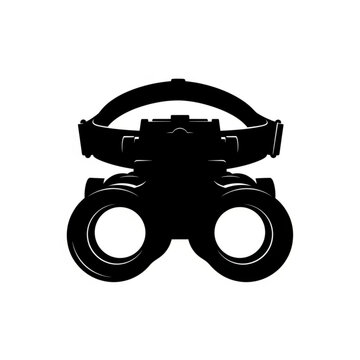 Black silhouette of night vision goggles on a
