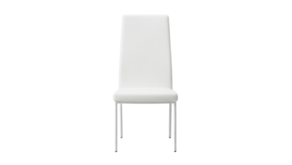 Elegant white dining chair isolated PNG on transparent background, modern furniture for home decor and interior design projects
