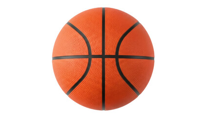 Orange basketball isolated PNG on transparent background, sports equipment for team games and physical activity