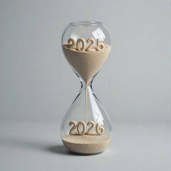 Hourglass with flowing sand and money symbolizing the time is money business concept