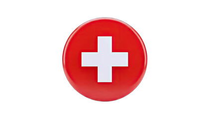Obraz premium Red Cross Symbol on White Background