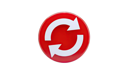 Red Refresh Icon on White Background