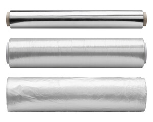 Aluminum Foil, Film Roll, Food Bag, isolated on white background, full depth of field