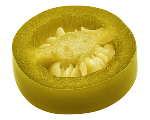 Jalapeno Pepper slice, isolated, full depth of field