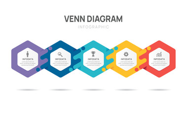 Infographic business template 5 steps options, presentation workflows with process diagram elements vector illustration.