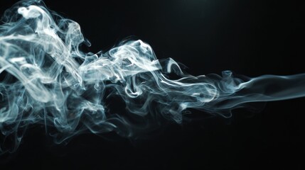 Fototapeta premium Smoke forms patterns in the dark space as it moves and swirls in a dynamic display of fluid motion