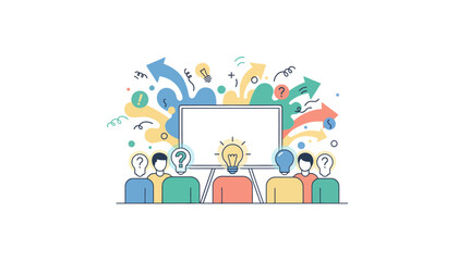 Obraz premium Creative Team Brainstorming Session for Idea Generation and Innovation