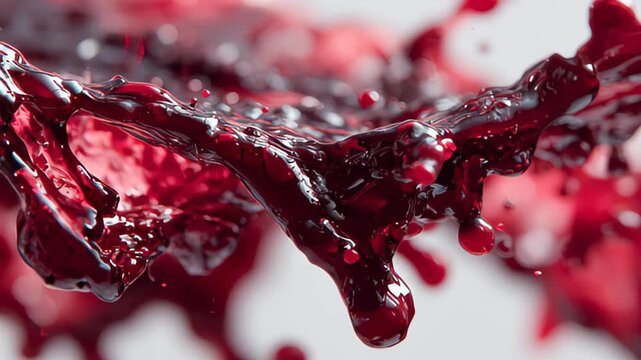 Blood splash on white background, multi shot splash, stain, crime, blood, splatter, red, isolate