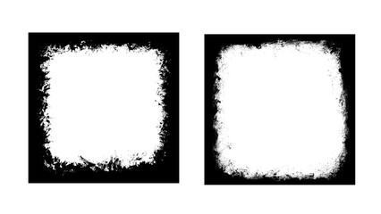 Grunge frame border texture on isolate background. Old grunge frame with dust texture. Texture black frame old grunge square frame.