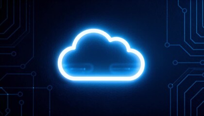 luminous cloud icon for data and connectivity concept perfect for data privacy day - Powered by Adobe