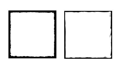 Textured squares with old, grunge, grainy, vintage, worn, dust effect. Simple object mockup. 