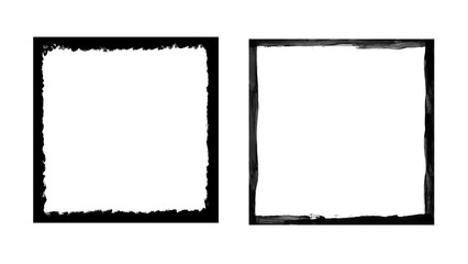 Textured squares with old, grunge, grainy, vintage, worn, dust effect. Simple object mockup. 