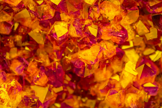 Multi-colored crystal mineral stone. Gems. Mineral crystals in the natural environment. Texture of precious and semiprecious stones. shiny surface of precious stone