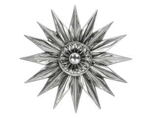 A radiant, metallic, star-shaped award with a central sphere