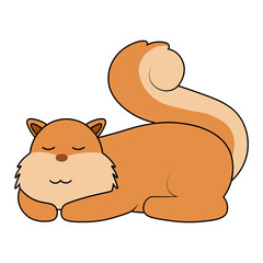 Naklejka premium Cute Squirrel Cartoon Illustration. Isolated on White Background.