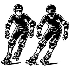 Male Roller Derby Illustration.
