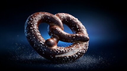 dark brown Bavarian pretzel