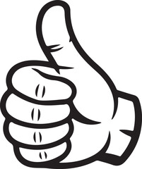 Thumbs Up Gesture Icon for Approval and Positivity.