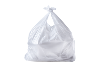 Garbage bag filled with waste placed on a clean surface ready for disposal